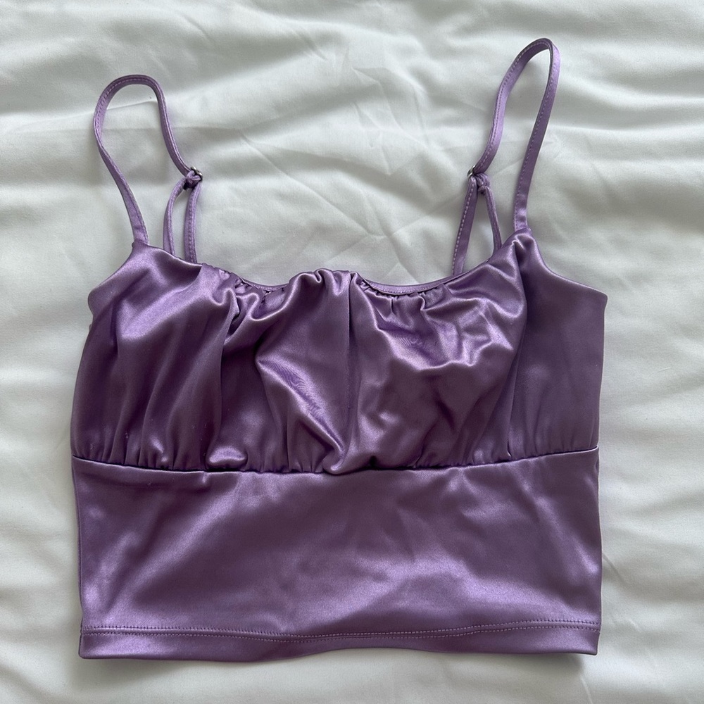 H&M Shiny Purple Crop Top